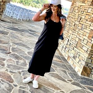 Black Wren Ribbed Knit Halter Dress